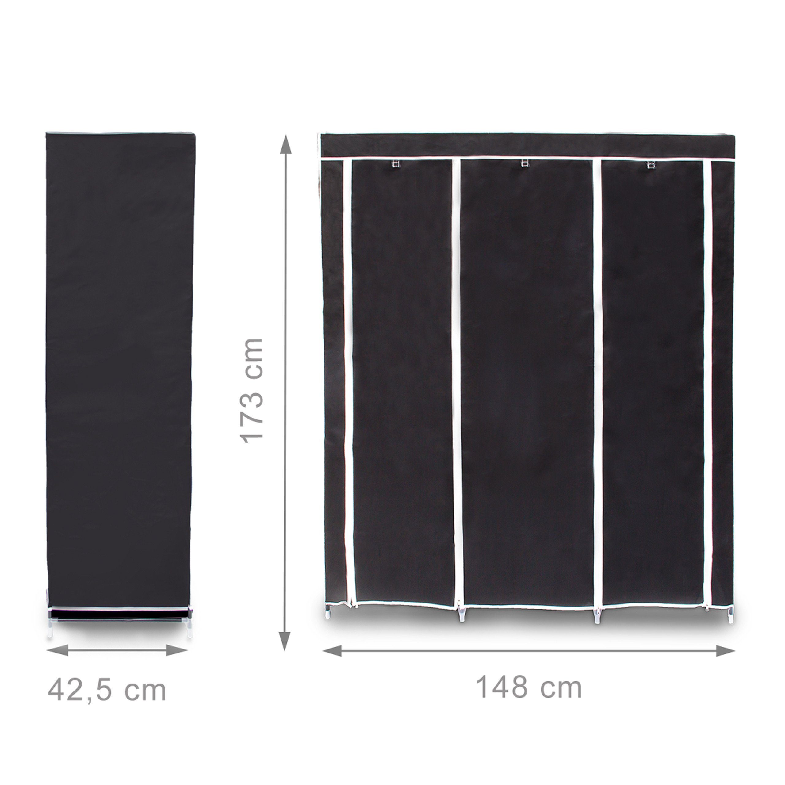 relaxdays Stoffschrank 1 x Stoffkleiderschrank XXL schwarz