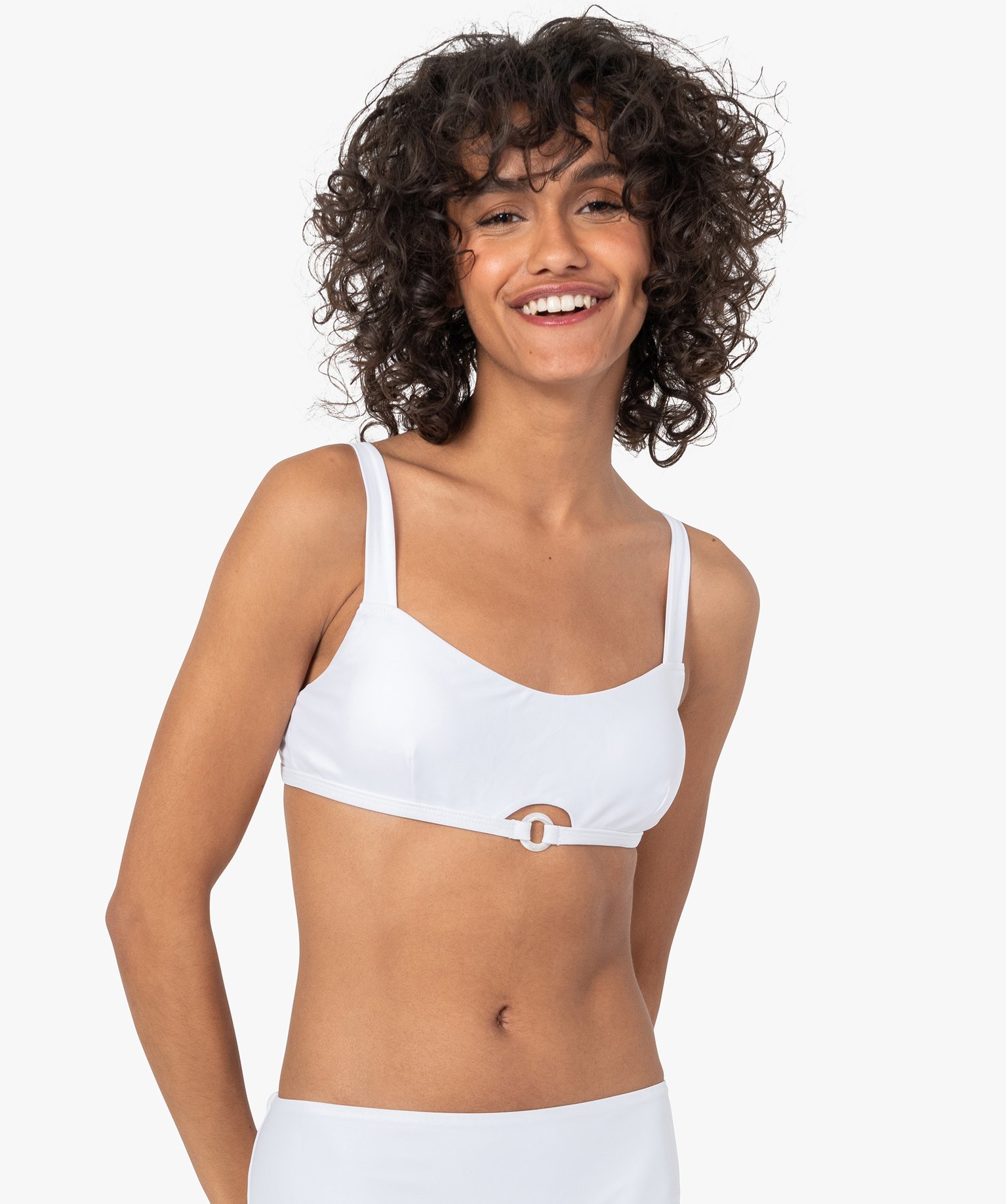 Haut de maillot de bain femme forme brassière blanc | GEMO