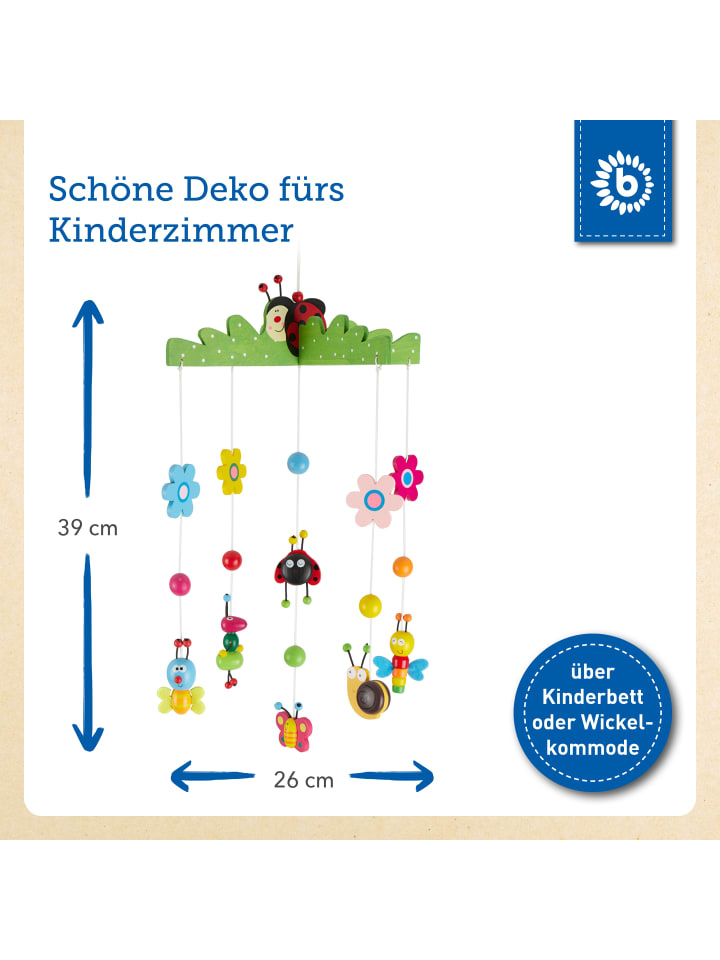 Bieco Spielwaren 3D Baby Mobile Käferchen Holz - ab Geburt in mehrfarbig günstig kaufen onesize