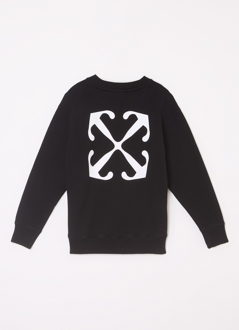 Off-White Pullover mit Logo- und Rückendruck