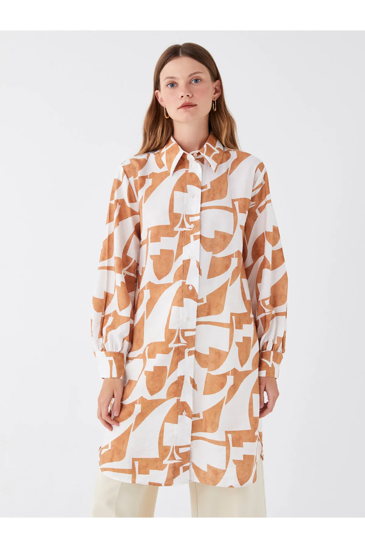 LC Waikiki  Gemusterte Langarm Damen Shirt Tunika