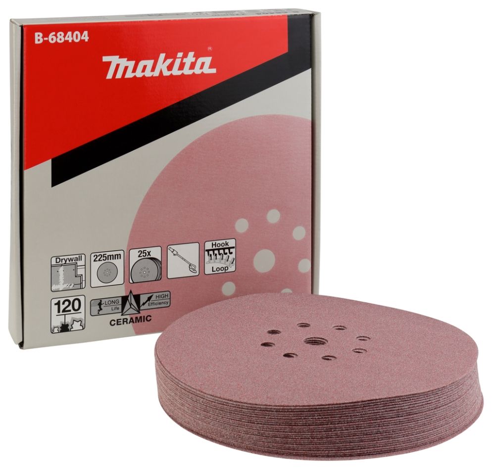 Makita Zubehör B-68404 Schleifscheibe 225 mm K120 Klettverschluss 25 Stück