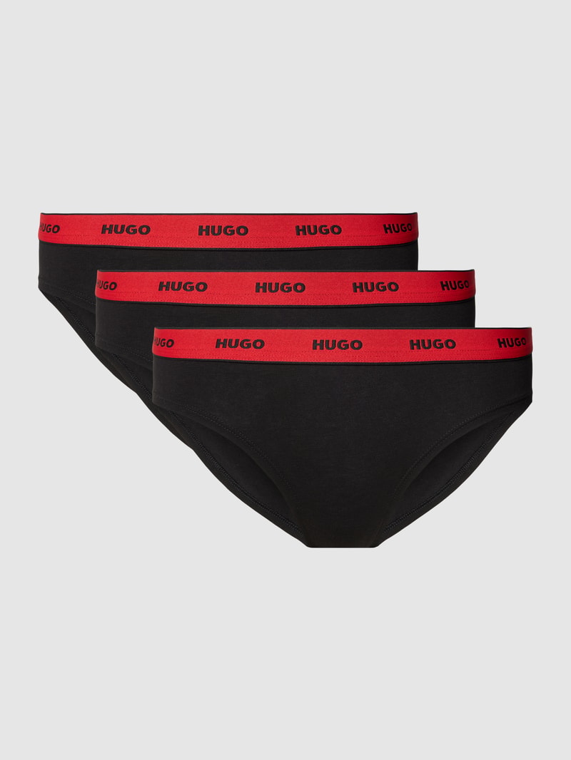 Slip mit elastischem Logo-Bund in schwarz
