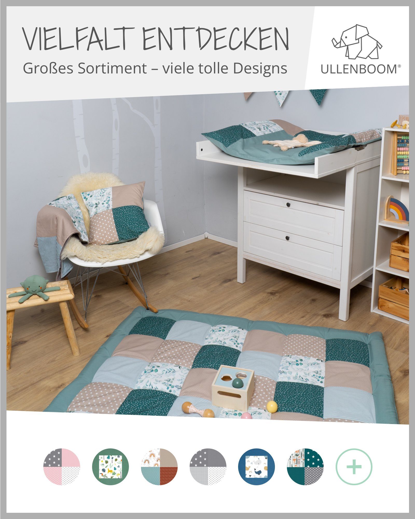 Einschlagdecke Für die Babyschale, Eukalyptus, Made in EU, ULLENBOOM ®, Optimal für Frühling, Herbst und Winter, TOG-Wert 2,5