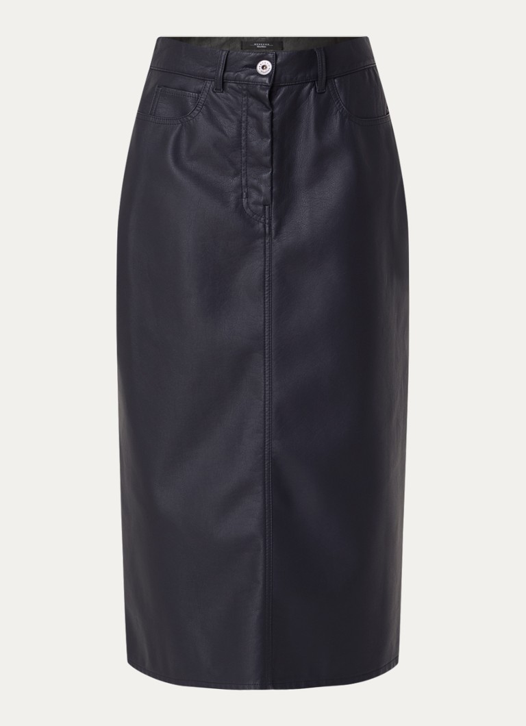 Fusta midi din imitatie piele MaxMara Canga