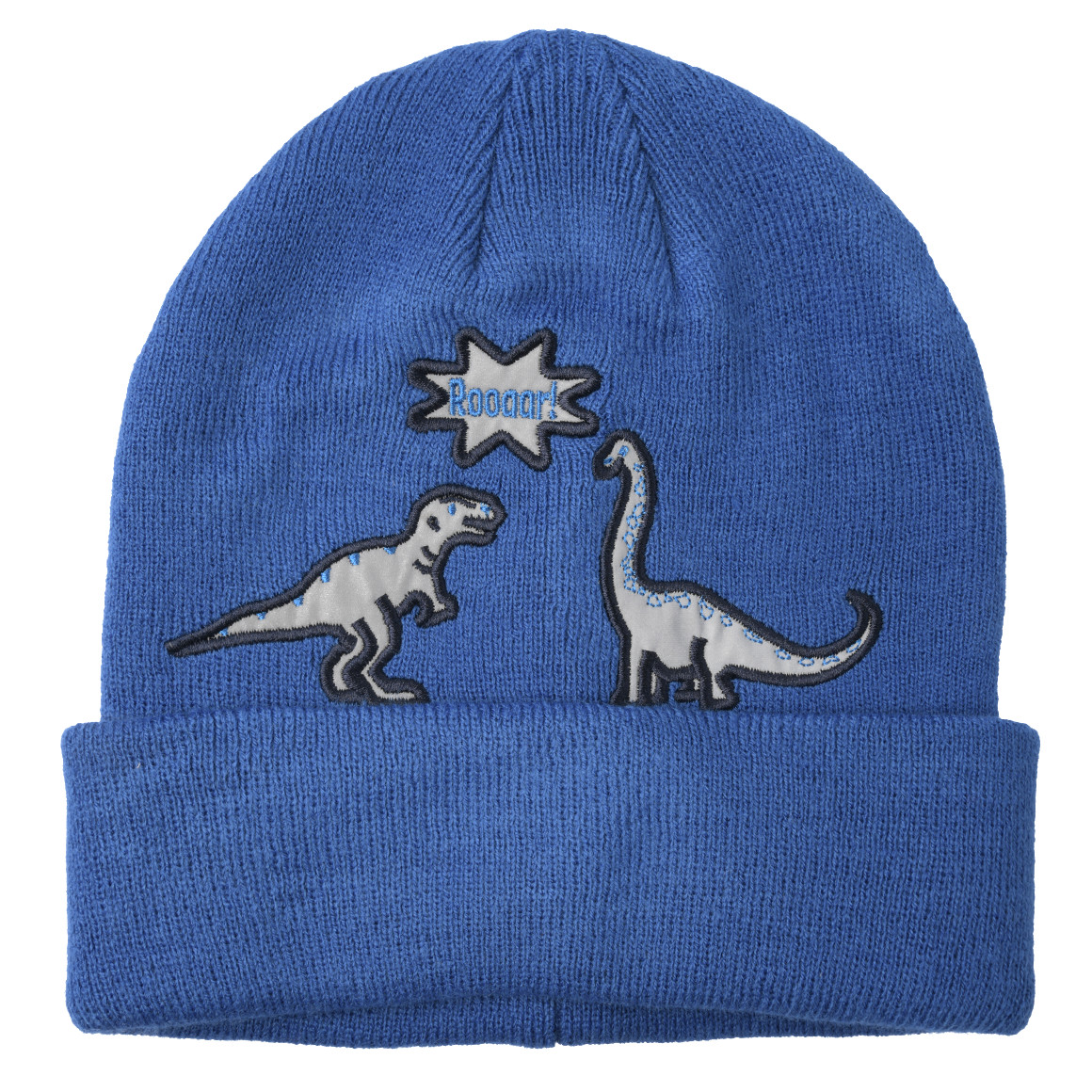 Jungen Strickmütze mit Dino-Motiven