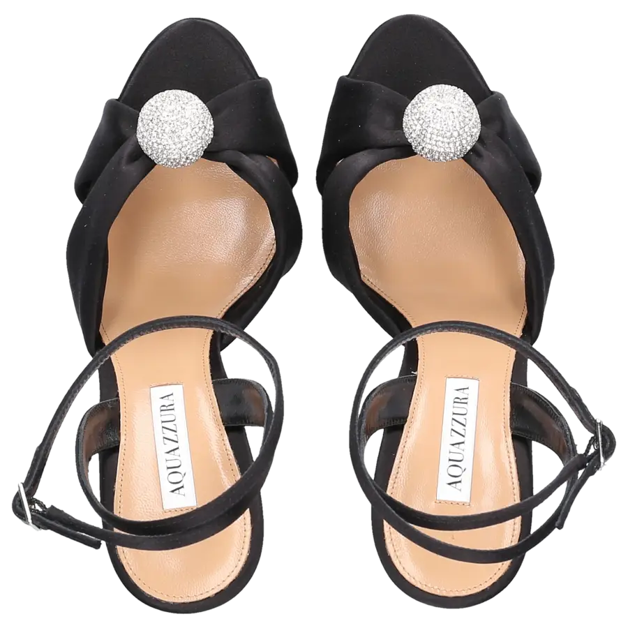 Aquazzura - Sandalen YES DARLING 130 Satin - schwarz