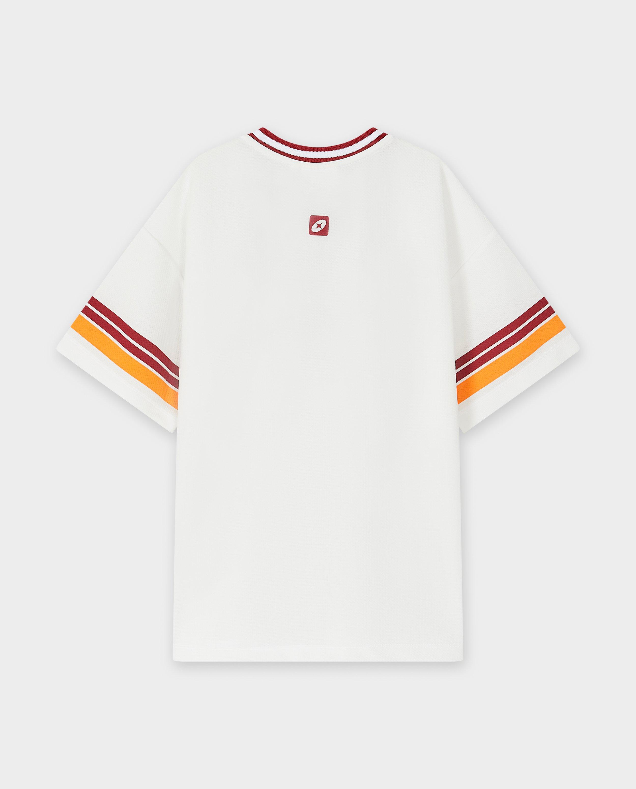 Tricou Milo Mesh cu dungi, croială lejeră, 6-14 ani, alb