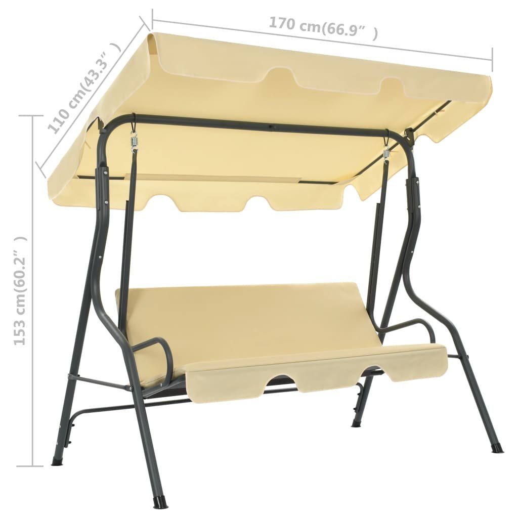 vidaXL Hollywoodschaukel Hollywoodschaukel Cremeweiß 170×110×153 cm, 1 tlg.