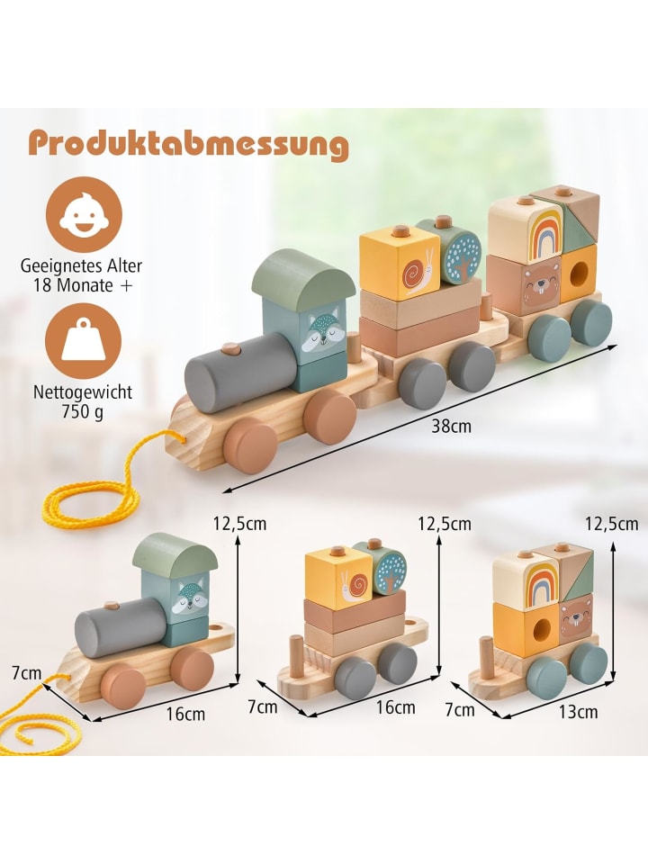 COSTWAY 3 tlg. Set Eisenbahn in Bunt günstig kaufen onesize