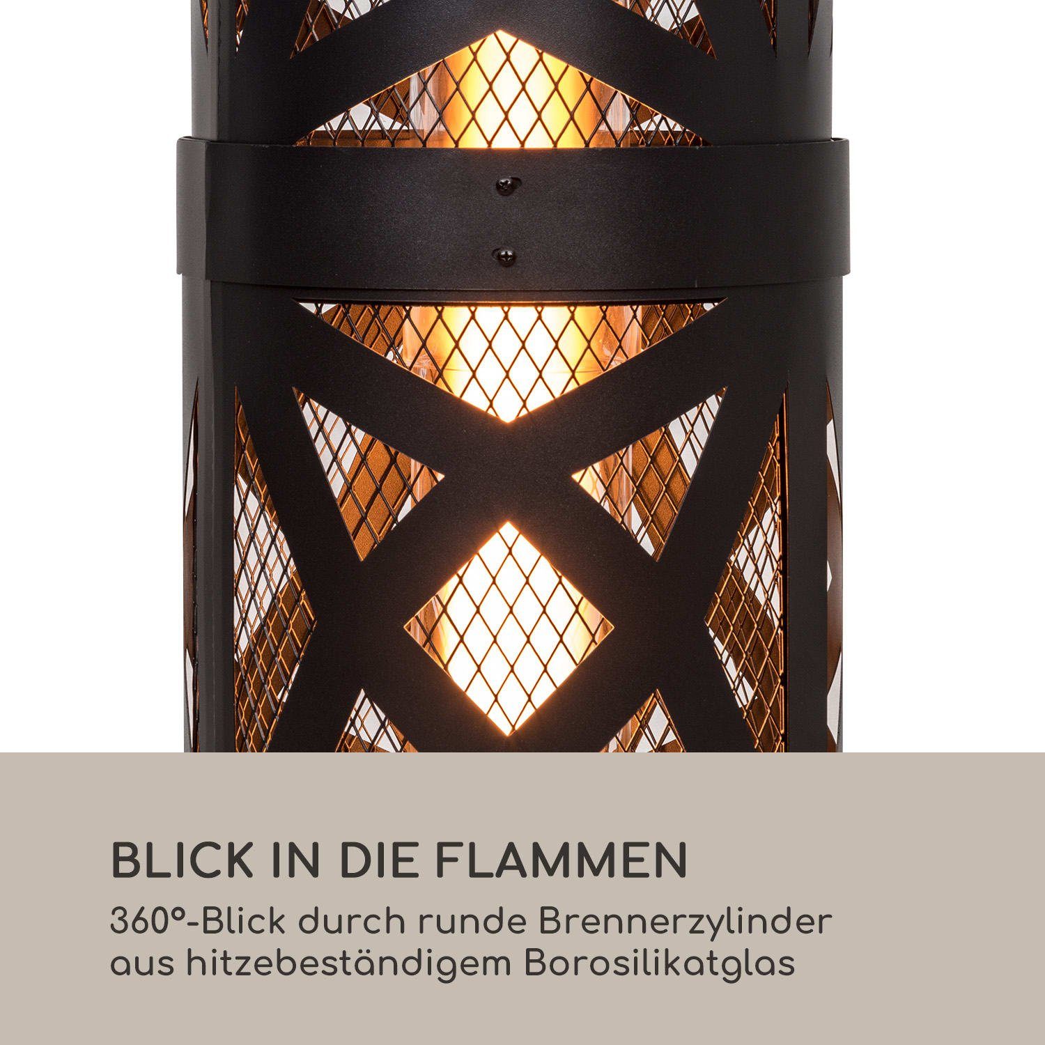 blumfeldt Terrassenstrahler Goldflame Style, 11200 W, elektrische Gasheizgerät terrassenheizstrahler Outdoor