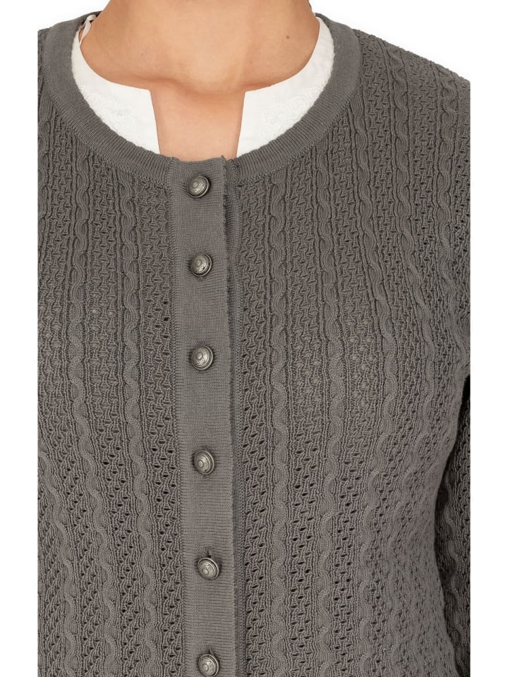 OS-Trachten Strickjacke 457000-7019 in mittelgrau günstig kaufen