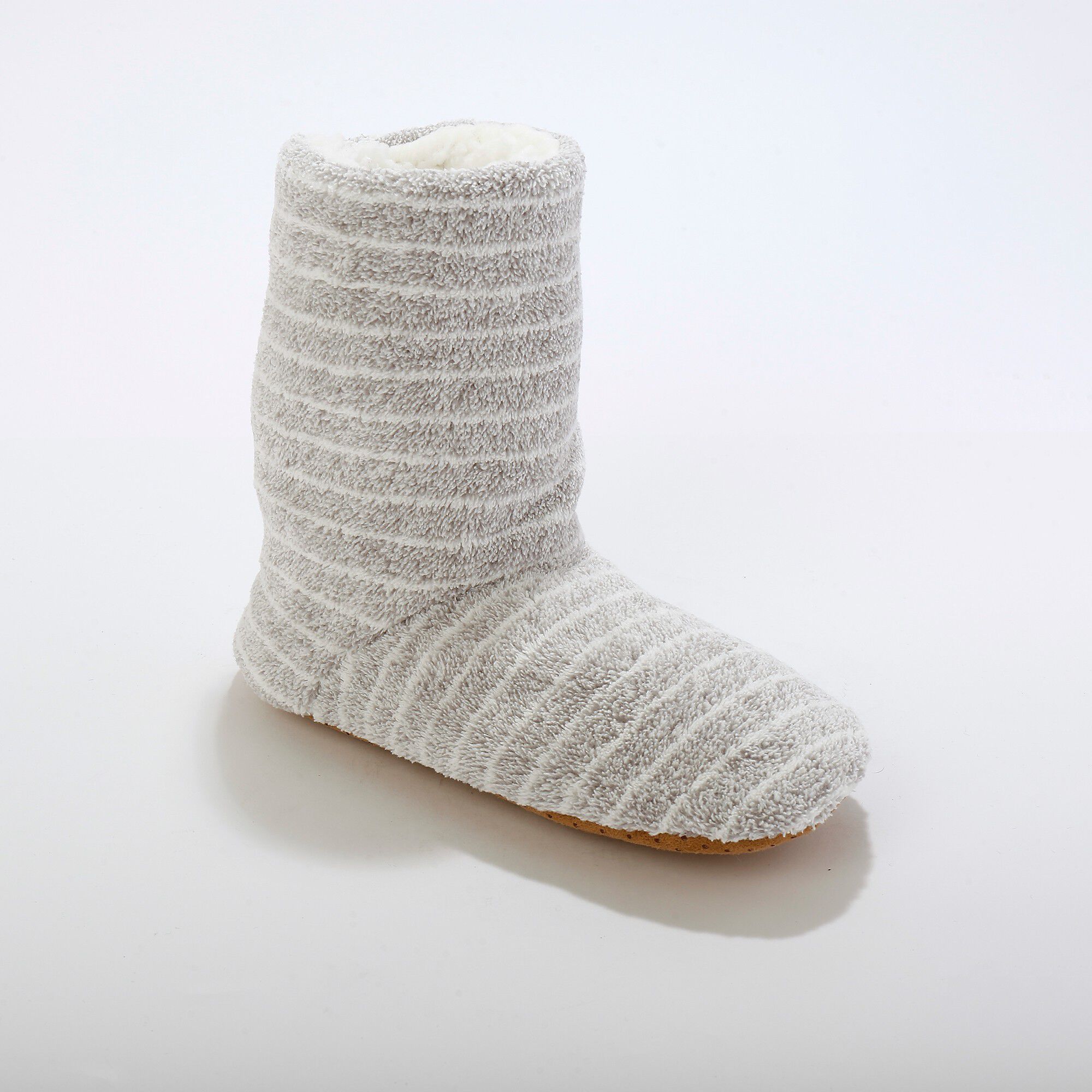Chaussons bottillons souples fourrés en fausse fourrure