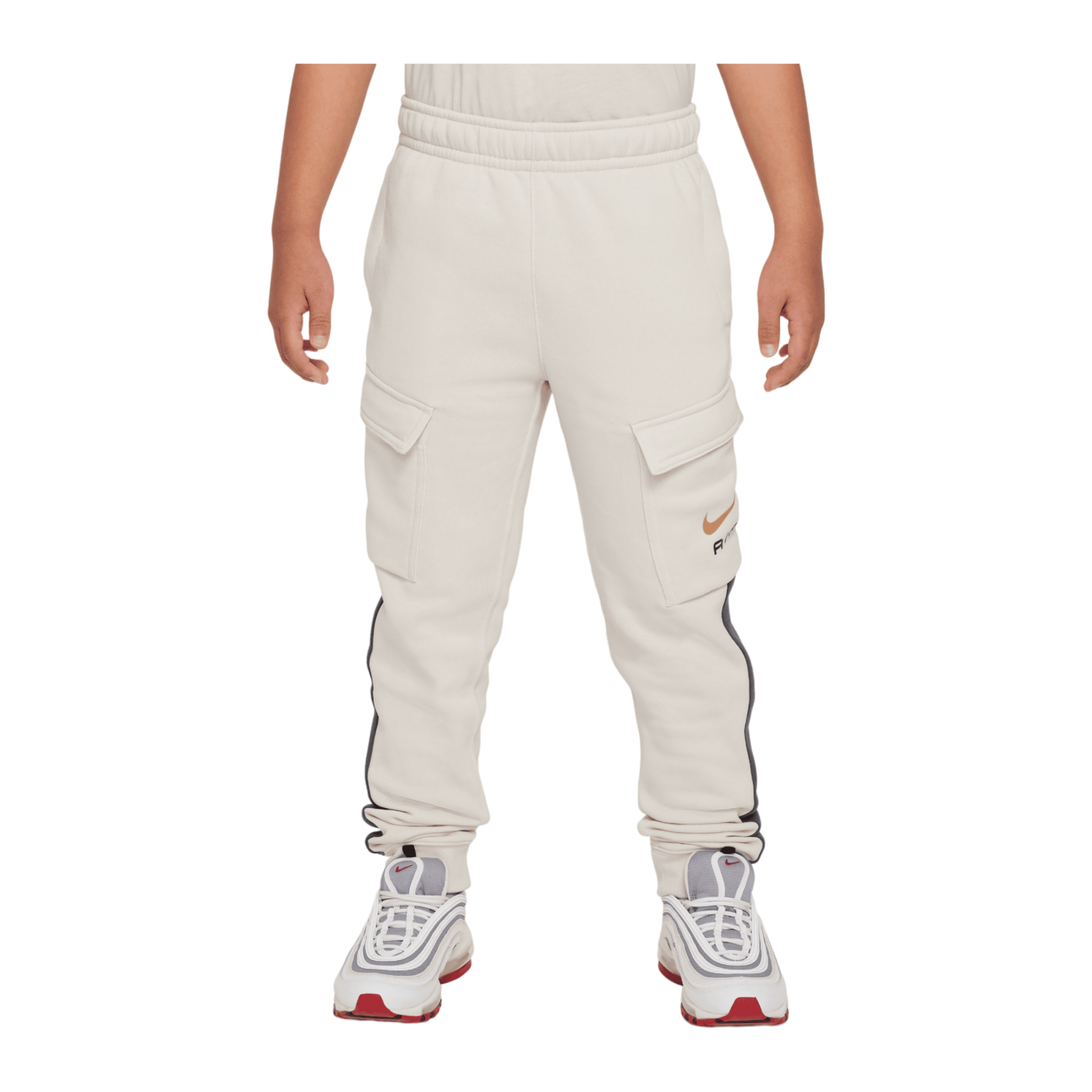 Nike Air Fleece Cargo Hose Kids Braun Grau F104