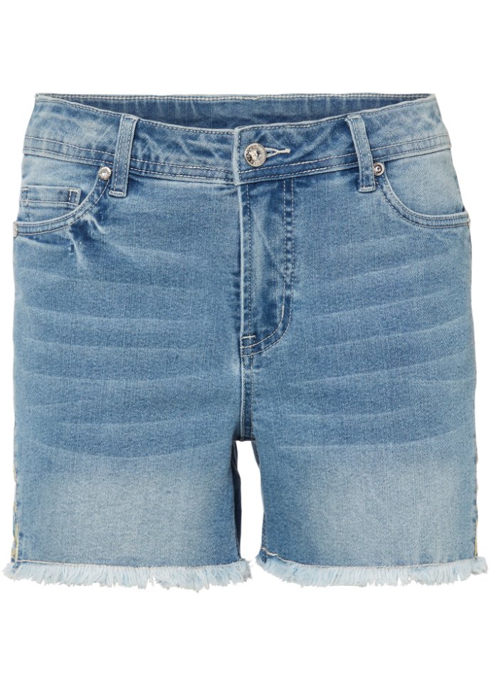 Jeans-Shorts mit Stickerei