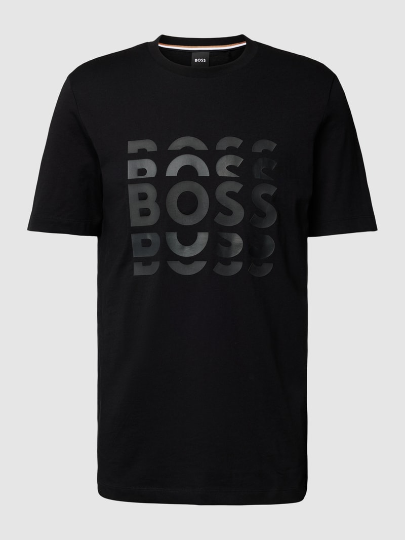 T-Shirt mit Logo-Print Modell 'Tiburt' in schwarz
