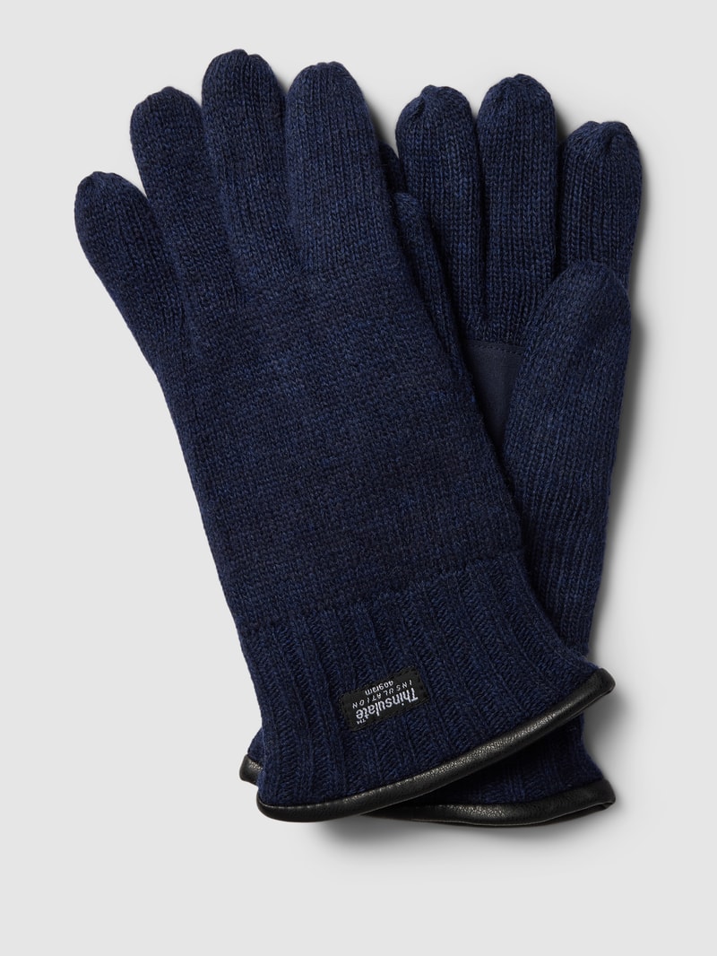 Handschuhe mit Two-Tone-Machart in marineblau