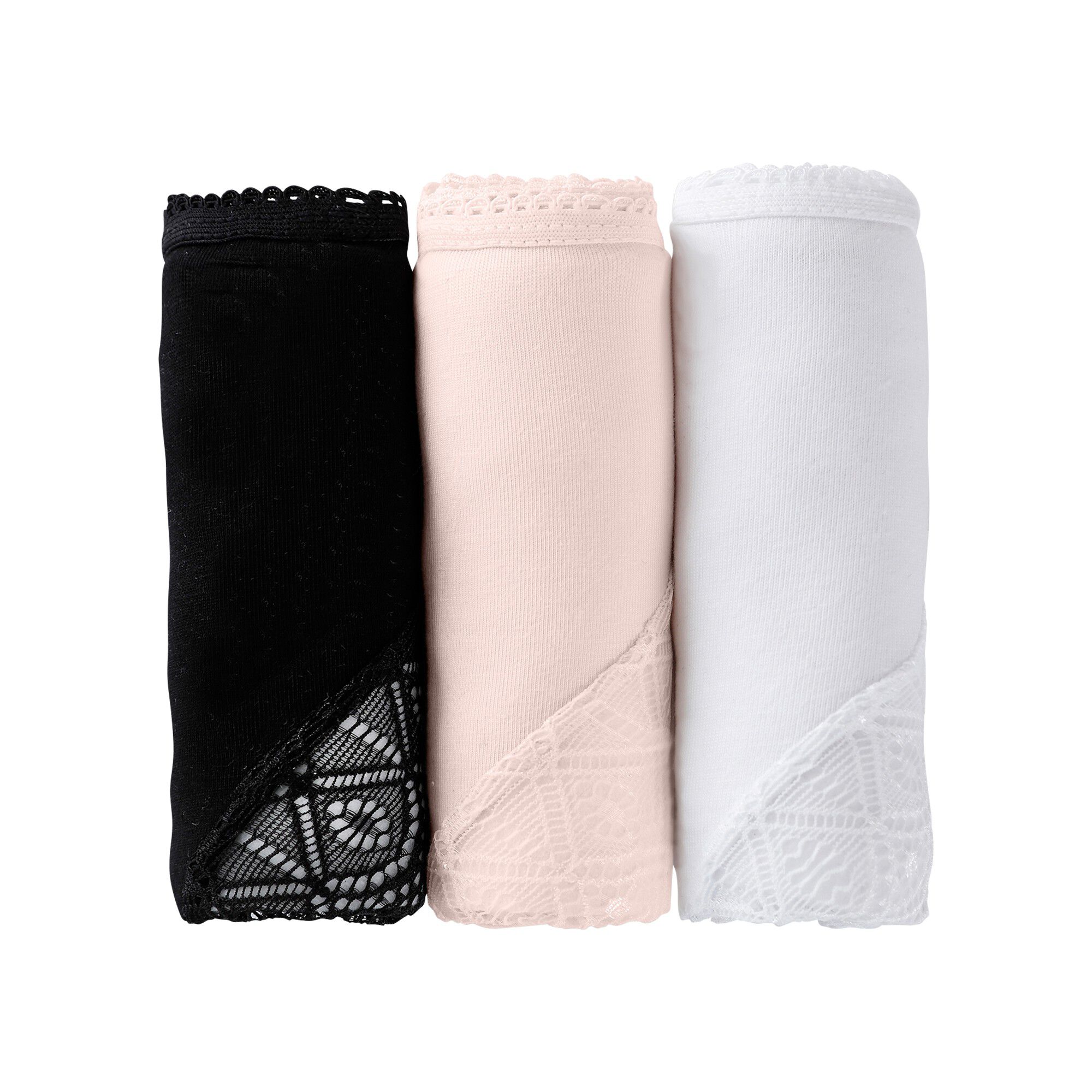 Culotte forme tanga en coton et dentelle