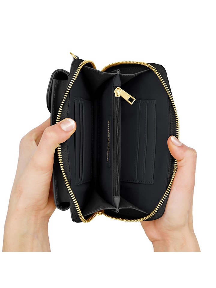 ATELIERS SAINT GERMAIN Leder-Handytasche in Schwarz - (B)15 x (H)8 x (T)2 cm günstig kaufen onesize