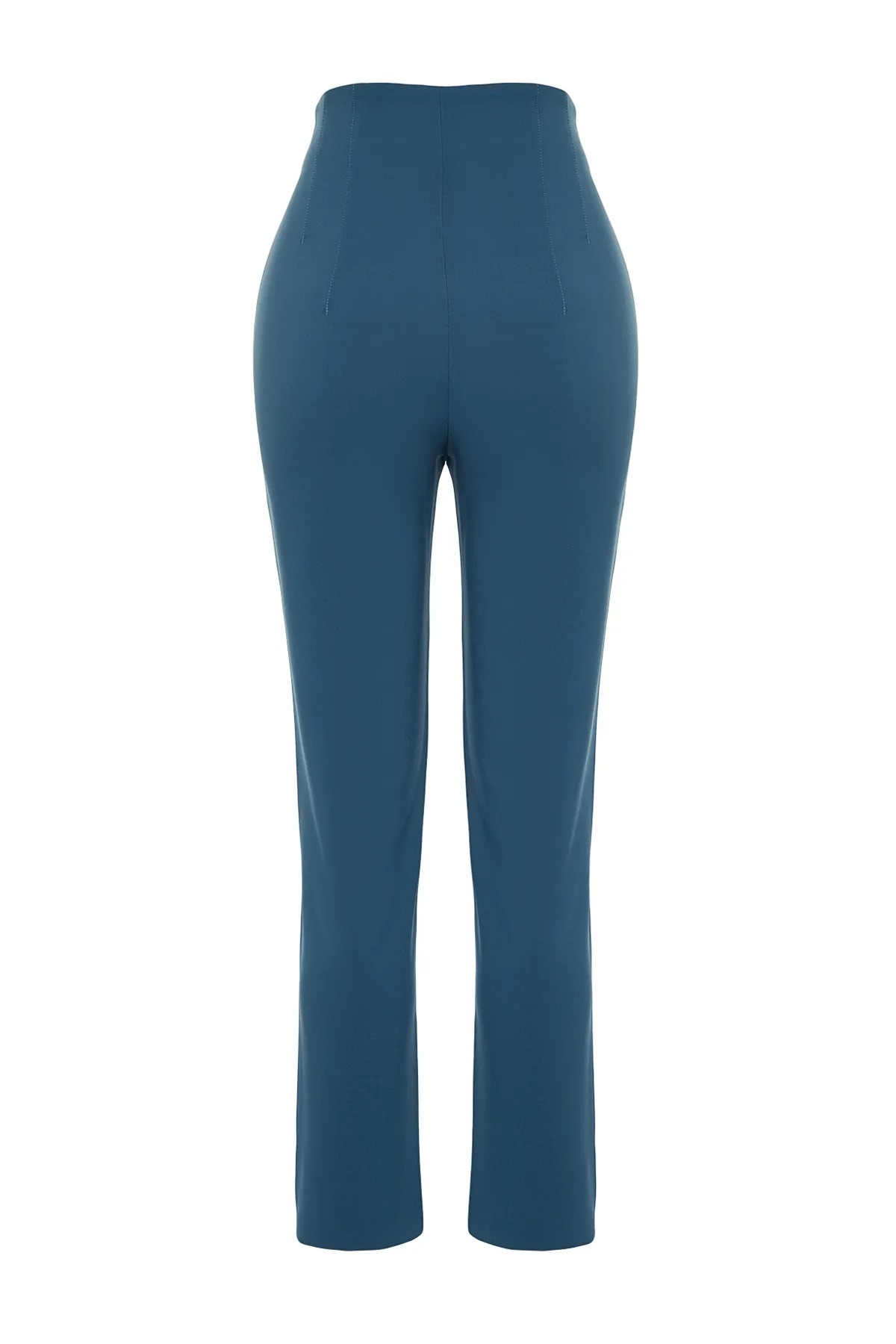 Trendyol Collection  Indigofarbene, knöchellange, gewebte Hose mit Pfeilmuster und hoher Taille TWOSS20PL0515