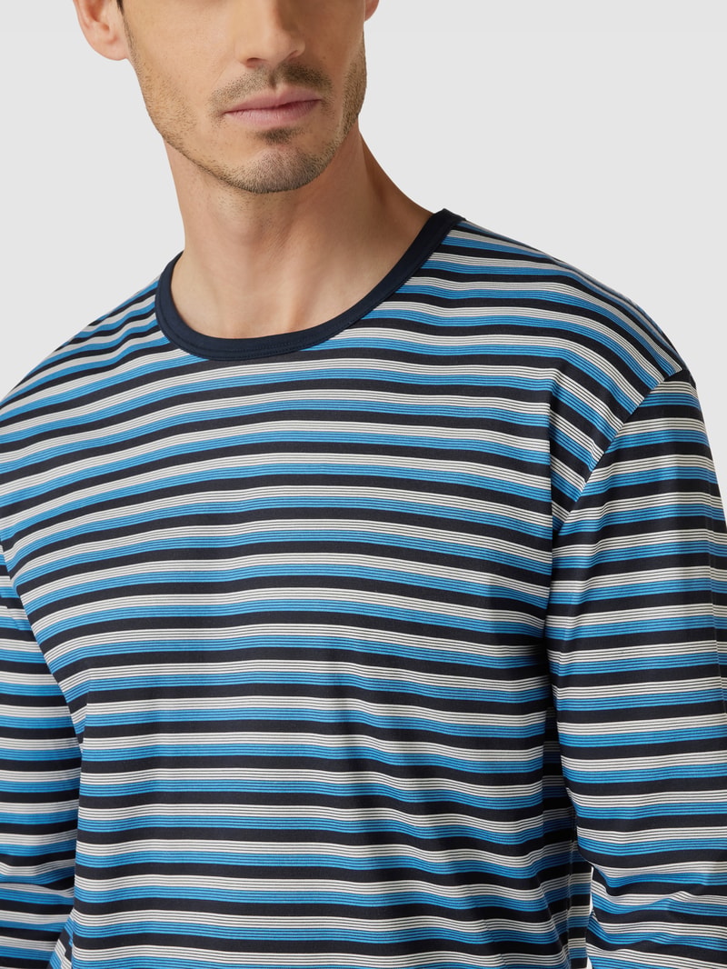 Pyjama mit Streifenmuster Modell 'RELAX' in dunkelblau