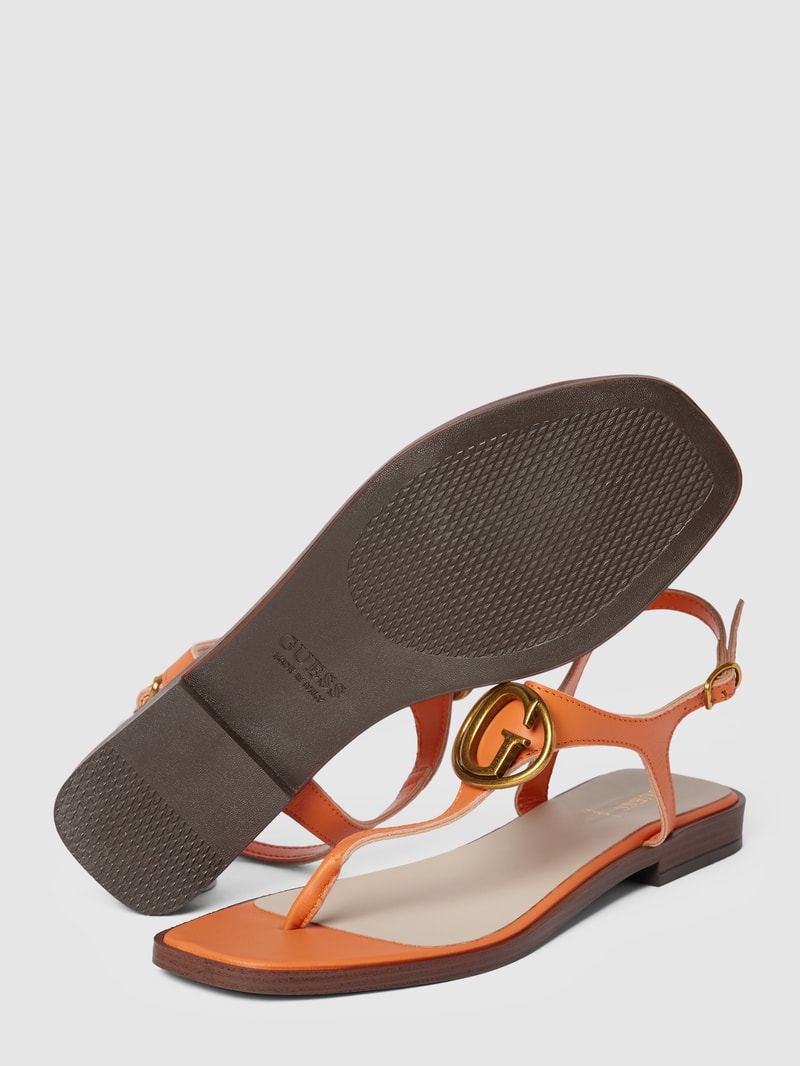 Zehentrenner aus Leder mit Label-Detail Modell 'MIRY' in orange