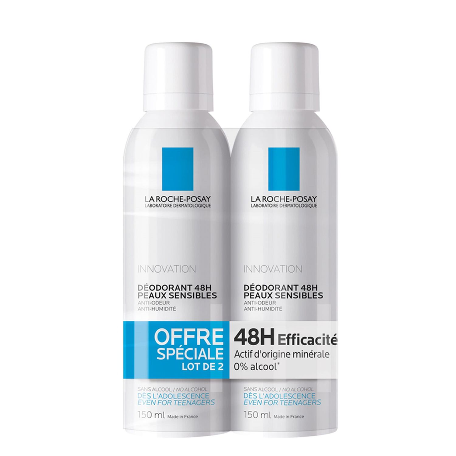 la roche-posay Déodorant Physiologique 24h Spray Anti-Odeurs & Anti-Humidité 2x150 ml
