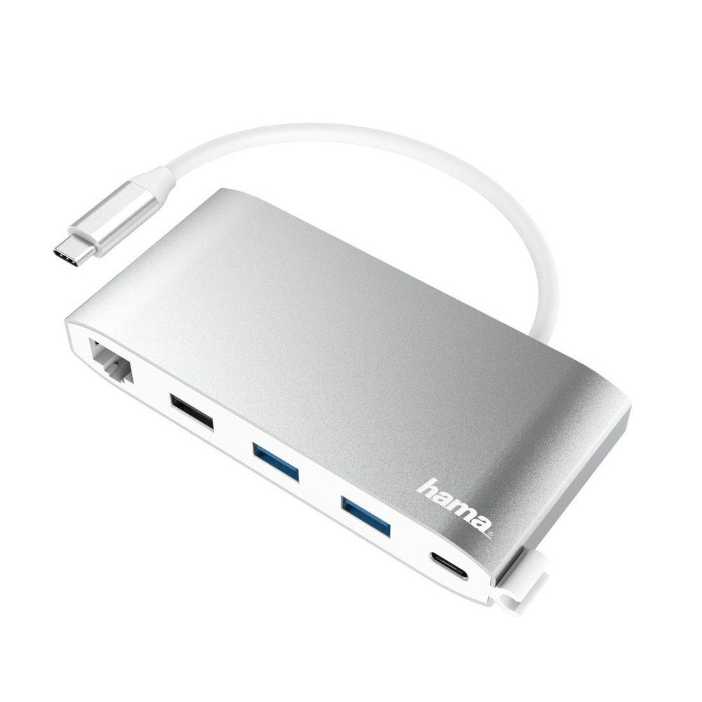 Hama USB-C-Multiport-Adapter, 8 Ports, 3x USB-A, 2x USB-C, VGA, HDMI™, LAN Computer-Adapter