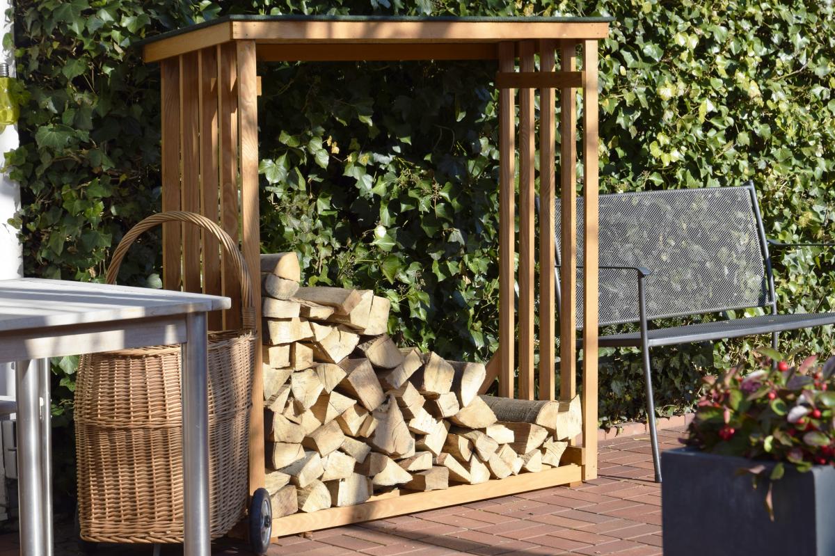 dobar Großes Outdoor-Kaminholzregal XL aus Holz