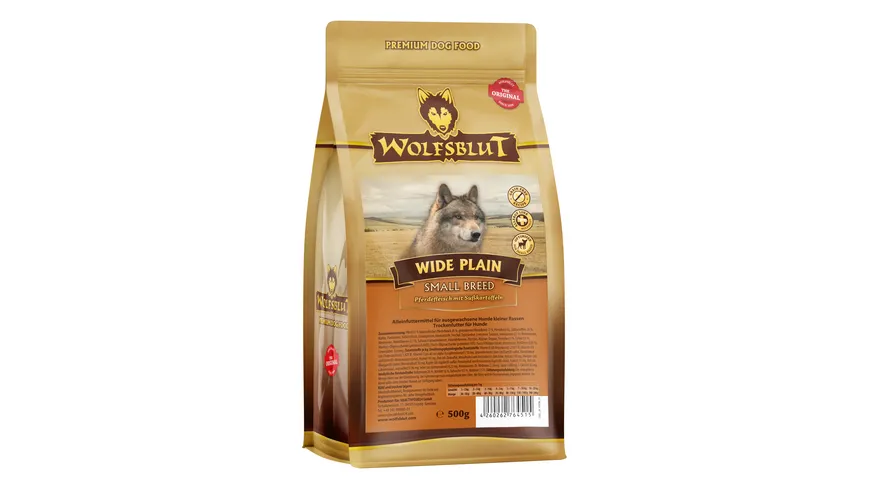Wolfsblut Hundetrockenfutter Wide Plain Small Breed Pferdefleisch & Süßkartoffel 500 g