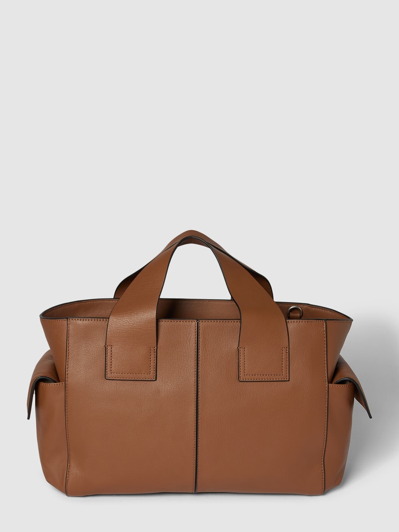 Shopper mit Label-Details Modell 'Sienna' in haselnuss braun
