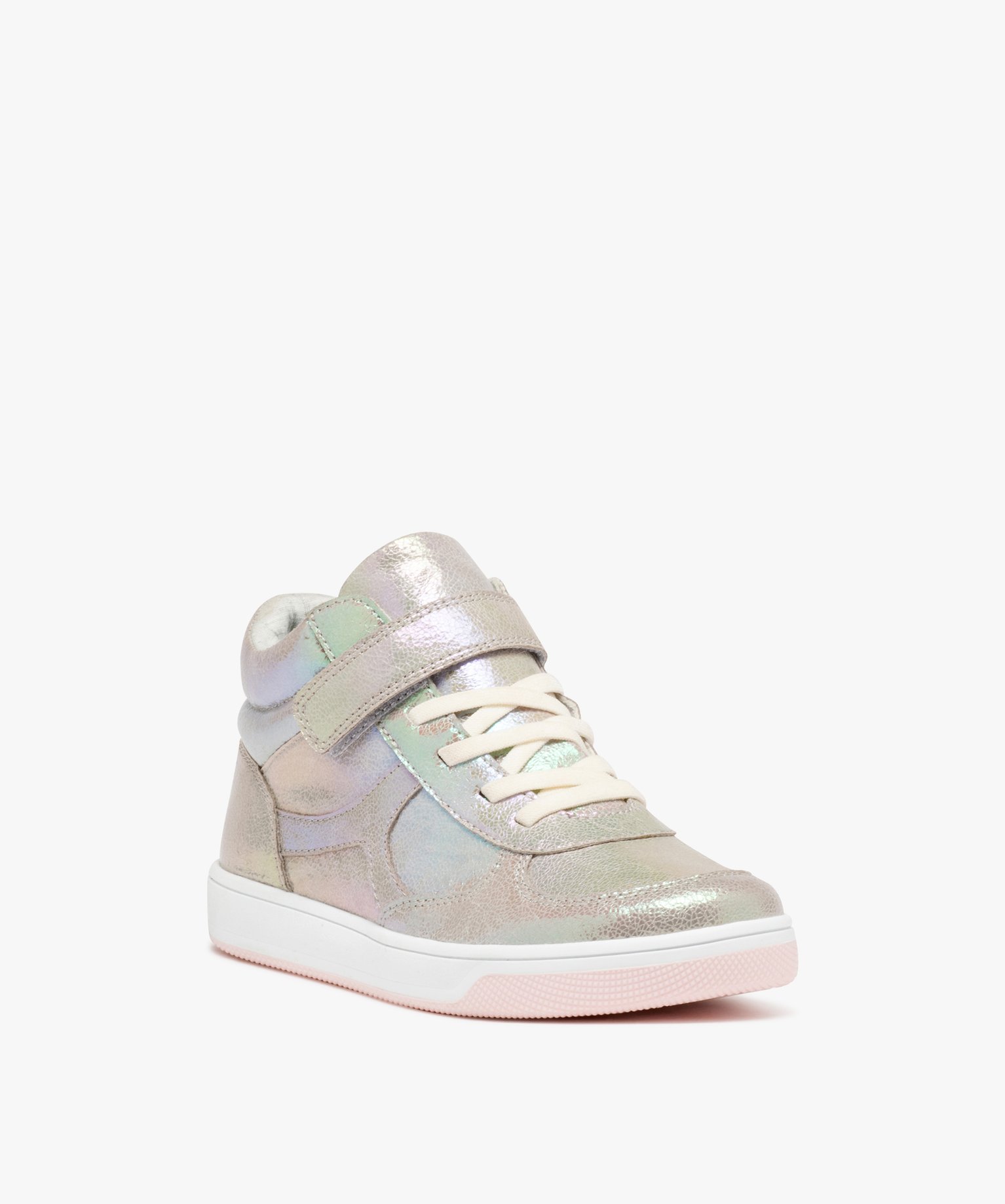 Baskets fille mid-cut irisées à scratch multicolore | GEMO