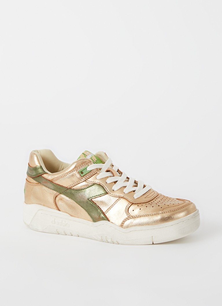 Diadora B560 lietotas ādas kedas ar metālisku apdari
