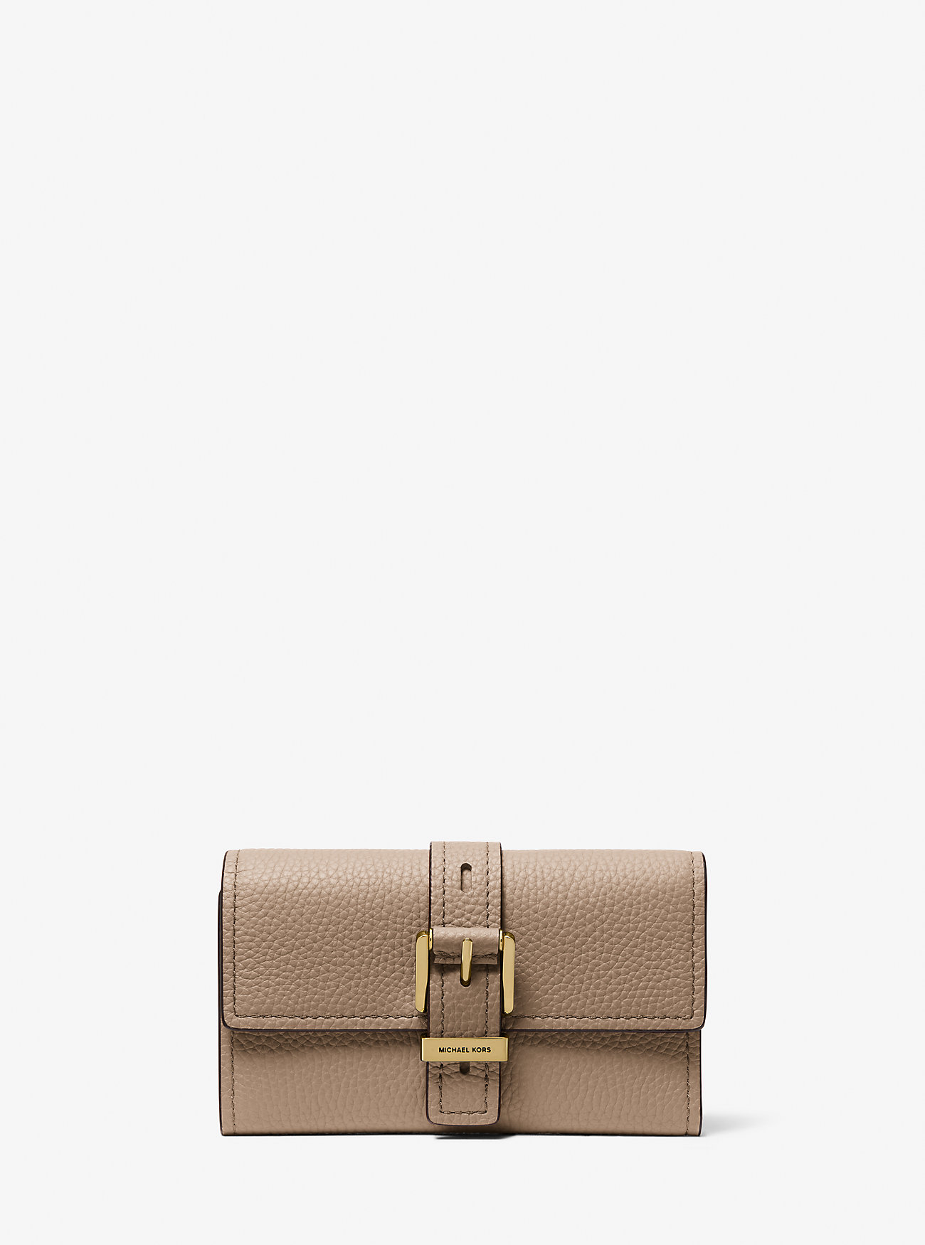 Nolita Medium Pebbled Leather Tri-Bold Lommebok - BIRCH