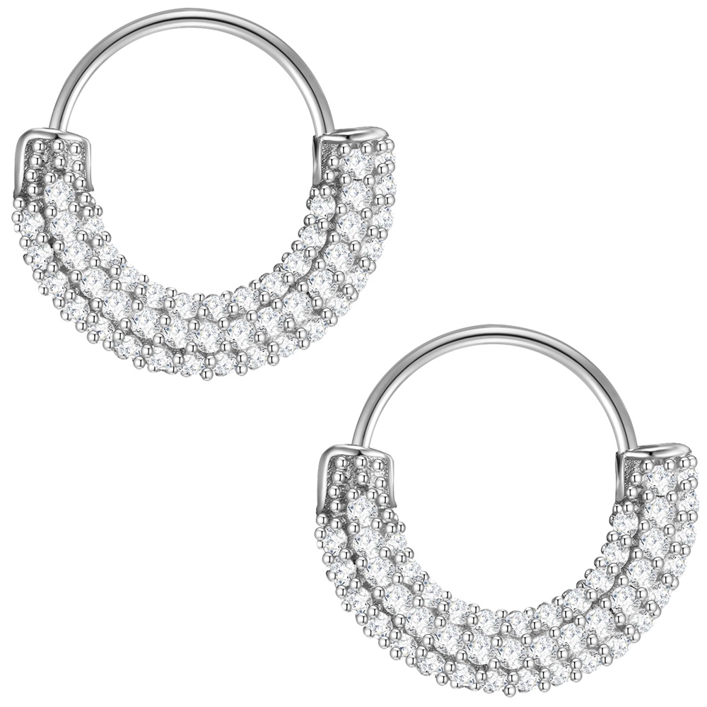 Glanzstücke München Créoles en argent Argent sterling Oxyde de zirconium (CZ) en Argent Boucles d'oreilles