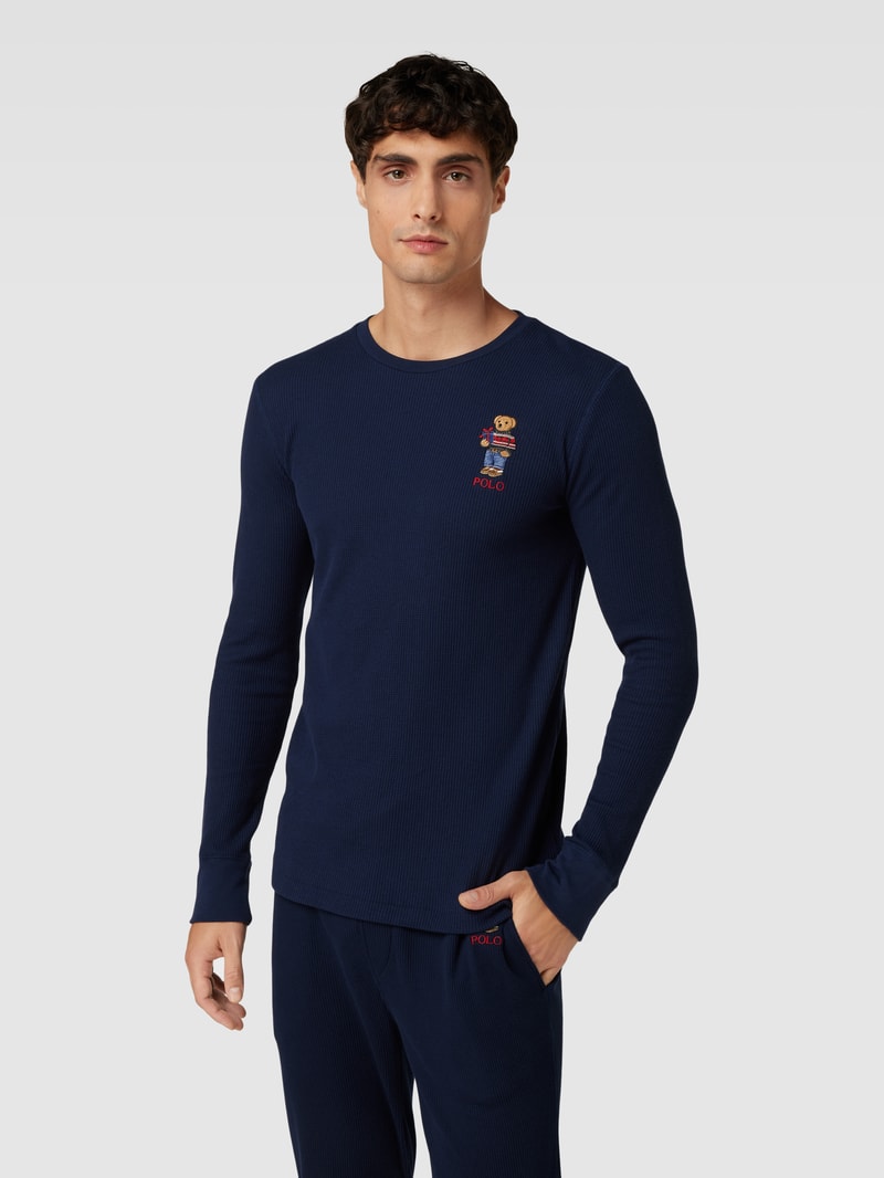 Sweatanzug mit Motiv-Stitching in dunkelblau