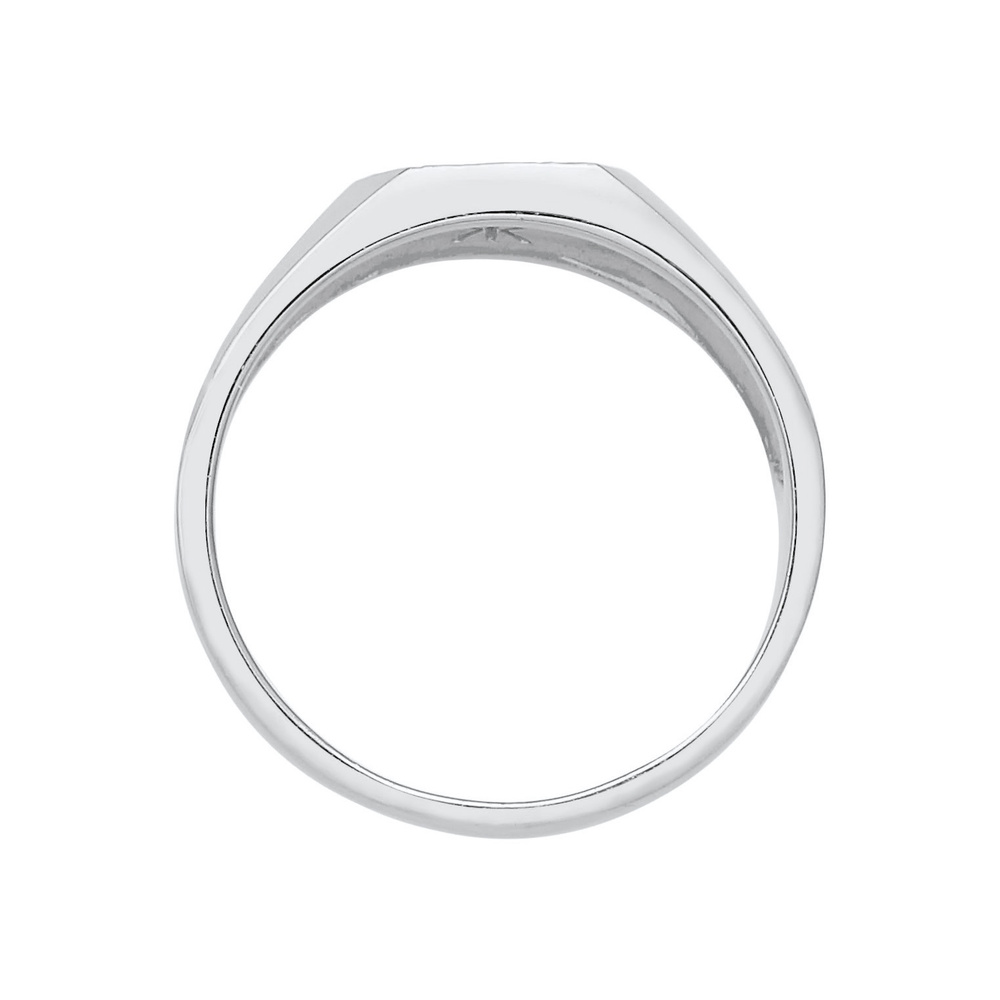 KUZZOI KUZZOI Bague Hommes sceau carré basique texture noire en argent sterling 925 Bague