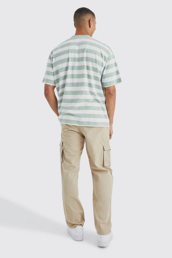 Lockere Twill Cargo-Jogginghose mit Gürtel