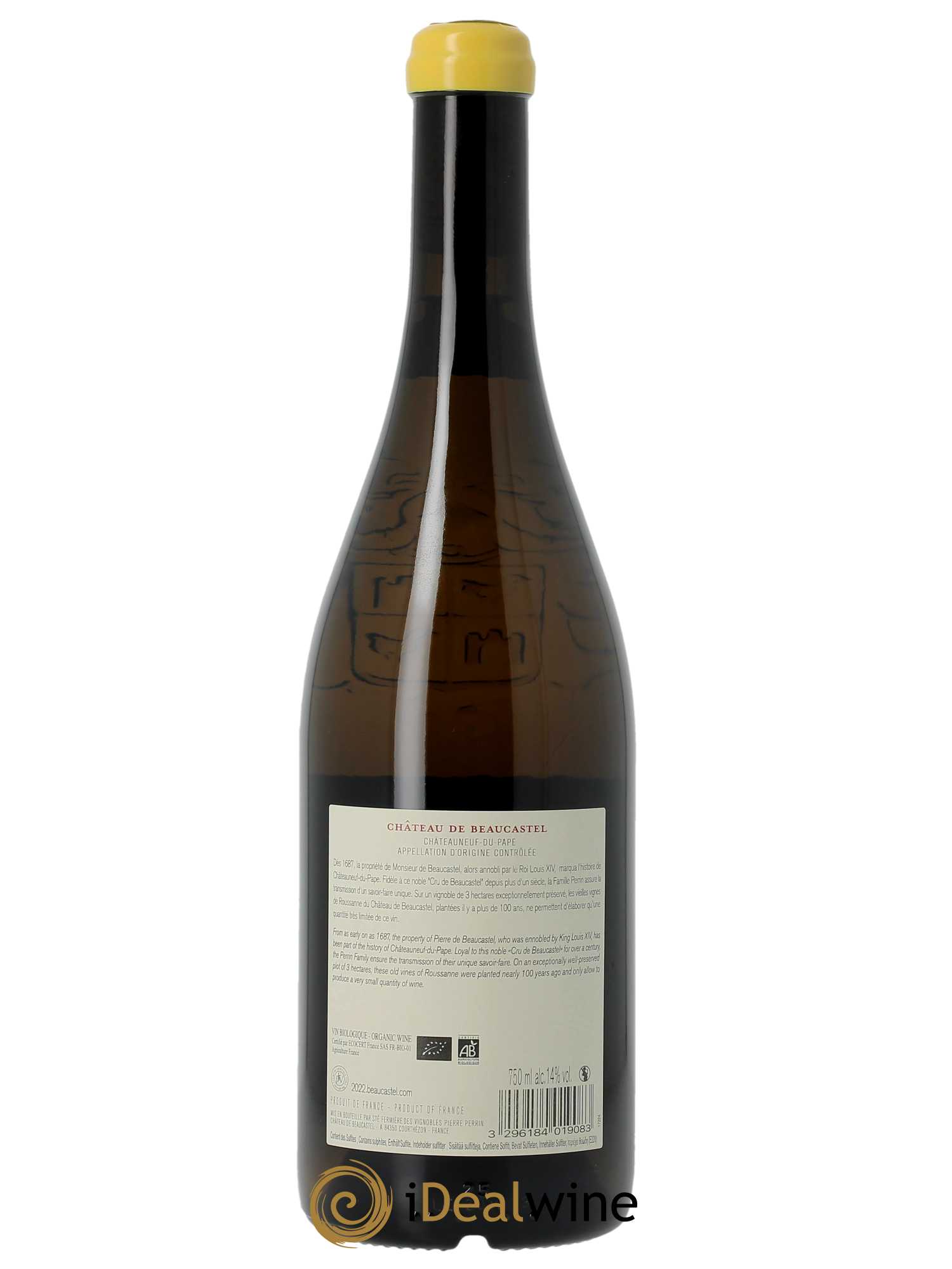 Châteauneuf-du-Pape Château de Château de Beaucastel Vieilles vignes Roussanne Famille Perrin  2022 - Lot de 1 Bouteille