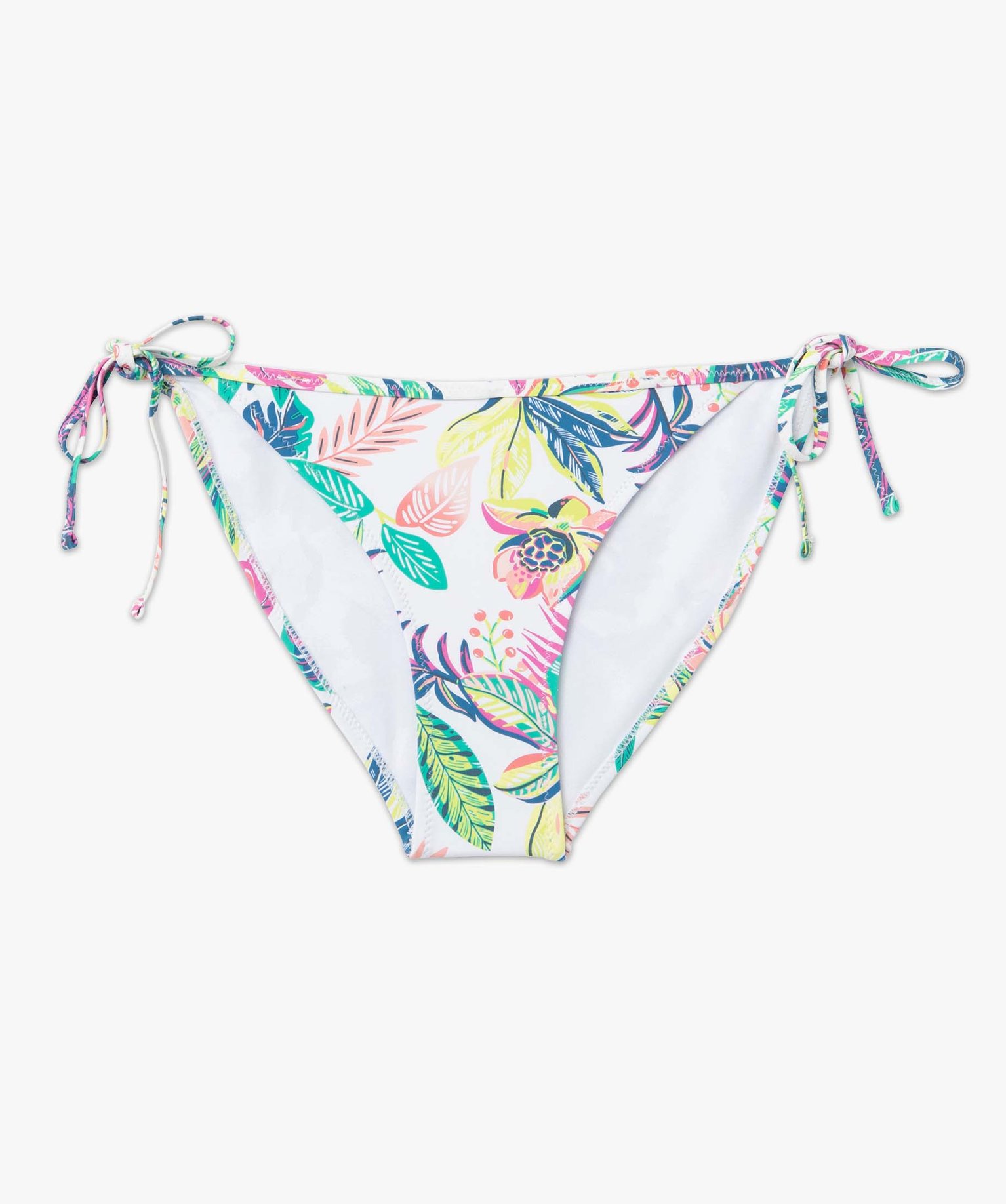 Bas de maillot de bain femme à liens cté imprimé tropical imprime | GEMO