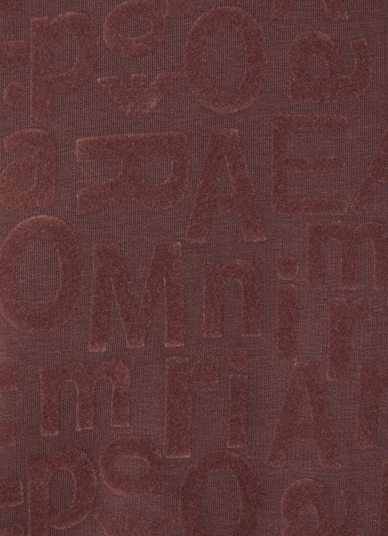 Κοντή μπλούζα Emporio Armani με τύπωμα λογότυπου flock