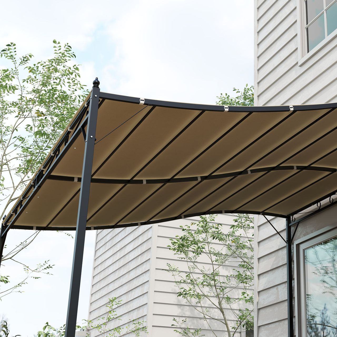 Outsunny Ersatzdach für Pergola 297x243cm Sonnensegel für 3x 2,5m Pavillon Beige