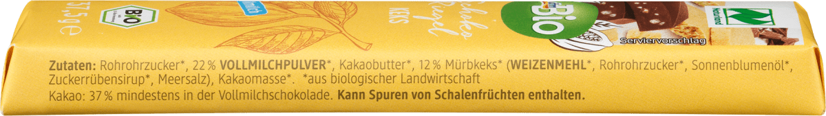 Schokoriegel, Vollmilch Keks, 37,5 g