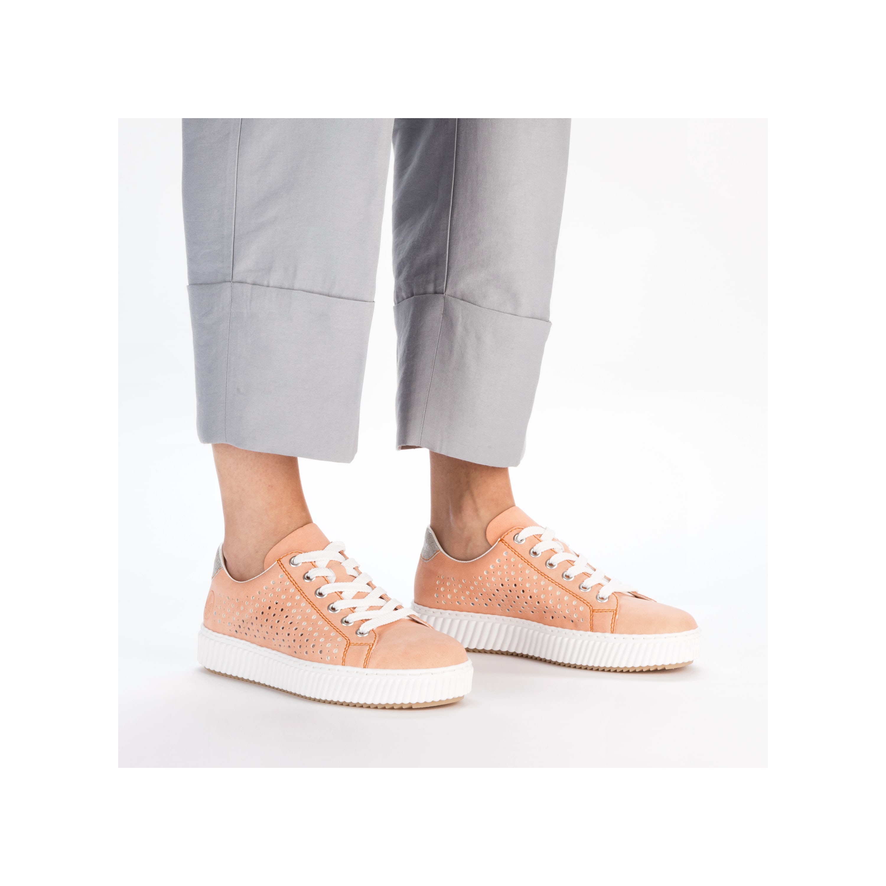 Rieker Damen Sneaker Low pastellorange
