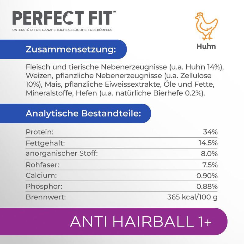 Perfect Fit Anti Hairball 1+ reich an Huhn