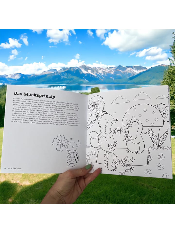 Mr. & Mrs. Panda Malbuch Das Leben ist schön! mit Signatur von M... in Weiß günstig kaufen onesize