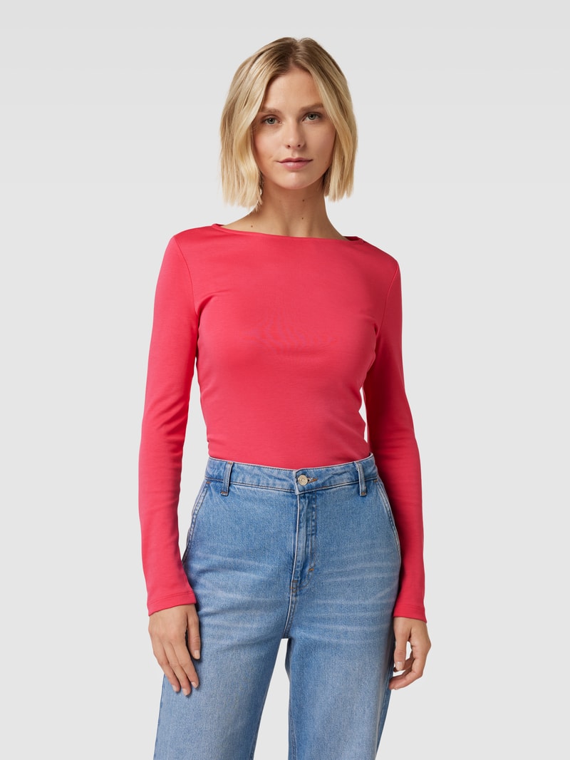 Longsleeve mit U-Boot-Ausschnitt in pink