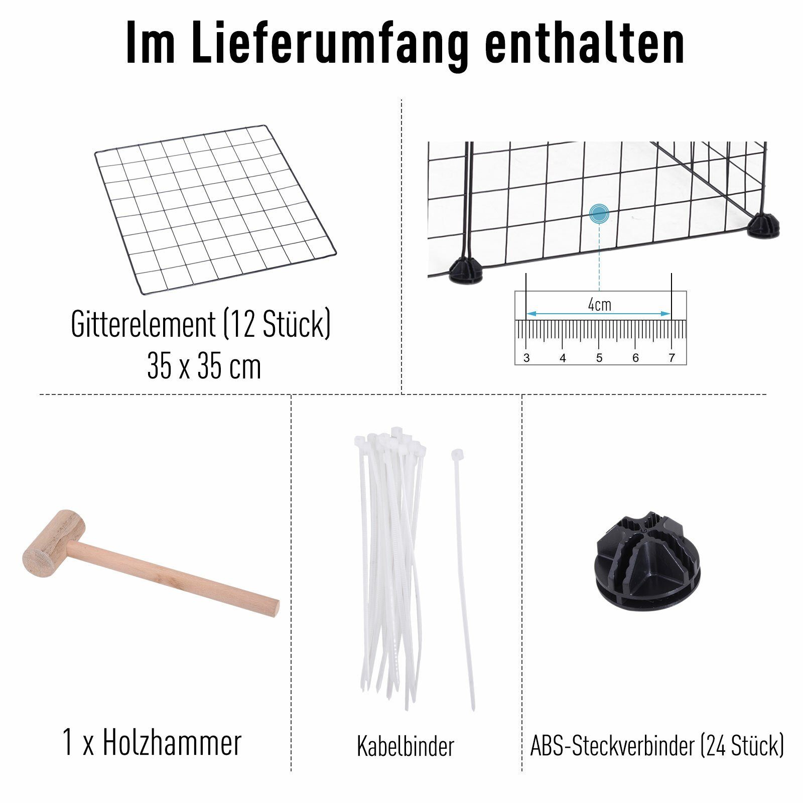 PawHut Freigehege Freigehege mit Metallgitter