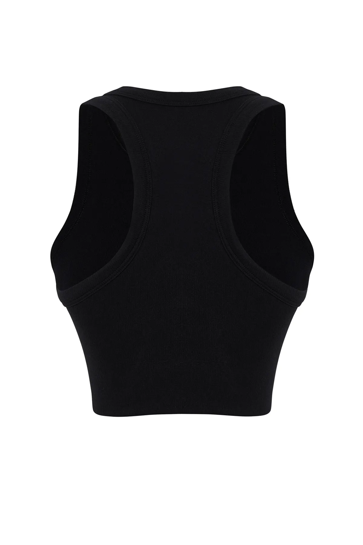Trendyol Collection  Schwarzer, schnurgebundener, nahtloser/nahtlos gepolsterter Neckholder-Sport-BH THMSS24SS00014