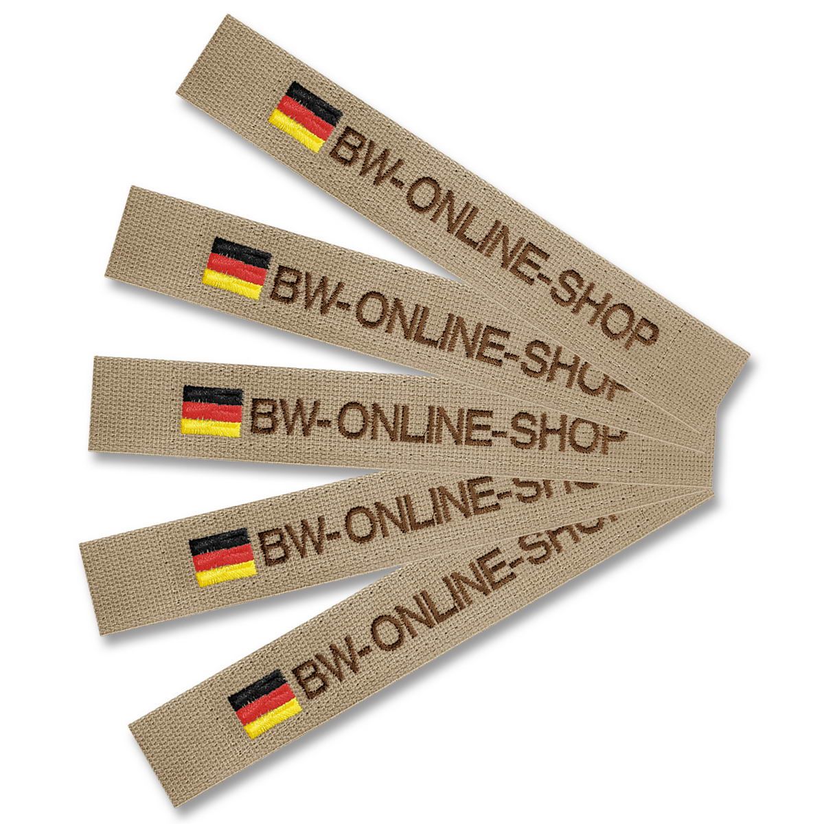 Namensstreifen mit Klett 5er-Satz Flagge